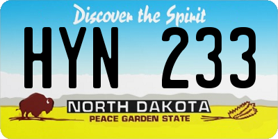 ND license plate HYN233