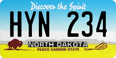 ND license plate HYN234