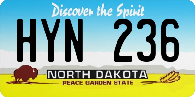 ND license plate HYN236