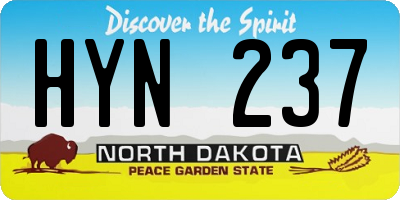 ND license plate HYN237