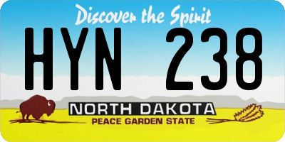 ND license plate HYN238