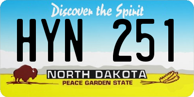 ND license plate HYN251