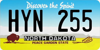 ND license plate HYN255