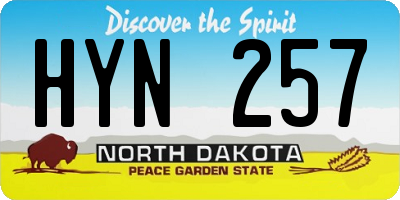 ND license plate HYN257