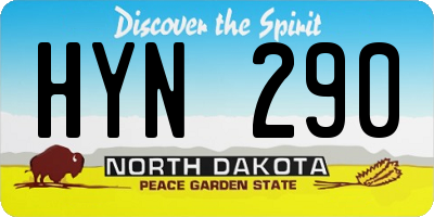 ND license plate HYN290