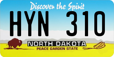 ND license plate HYN310