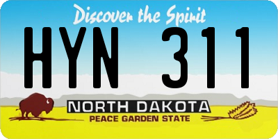 ND license plate HYN311