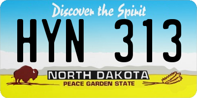 ND license plate HYN313