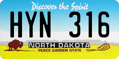 ND license plate HYN316