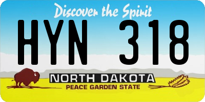 ND license plate HYN318