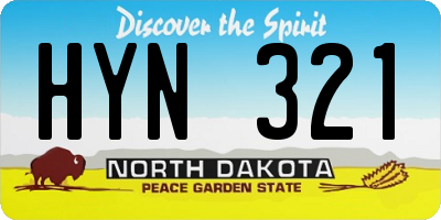 ND license plate HYN321