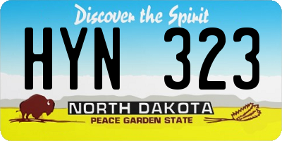 ND license plate HYN323