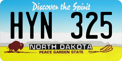 ND license plate HYN325