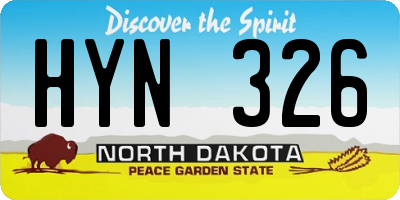 ND license plate HYN326