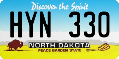 ND license plate HYN330