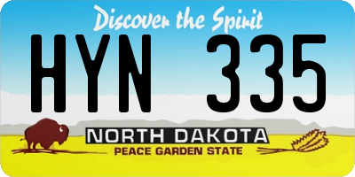 ND license plate HYN335