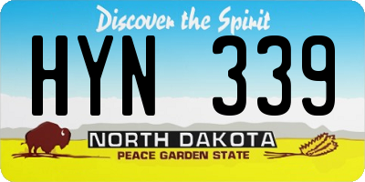 ND license plate HYN339