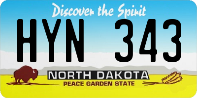 ND license plate HYN343