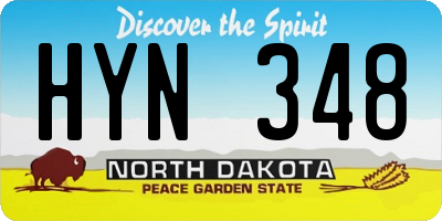 ND license plate HYN348