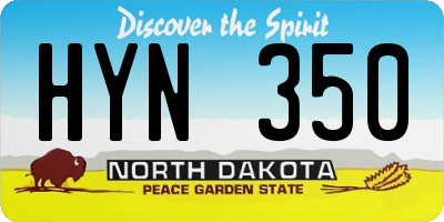 ND license plate HYN350