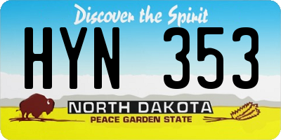 ND license plate HYN353