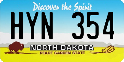 ND license plate HYN354