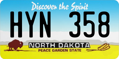 ND license plate HYN358