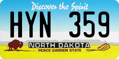 ND license plate HYN359