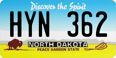 ND license plate HYN362