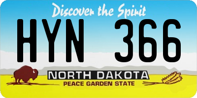 ND license plate HYN366