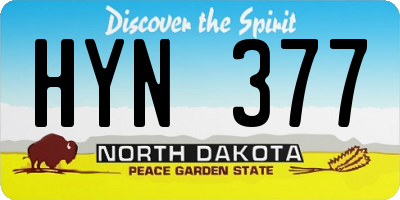 ND license plate HYN377