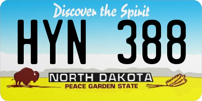 ND license plate HYN388