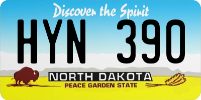 ND license plate HYN390