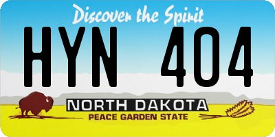 ND license plate HYN404