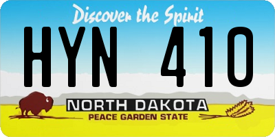 ND license plate HYN410
