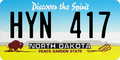 ND license plate HYN417
