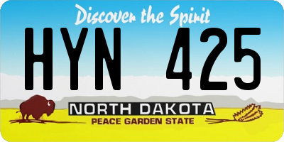 ND license plate HYN425