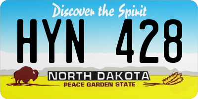 ND license plate HYN428