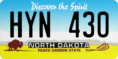 ND license plate HYN430