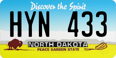 ND license plate HYN433
