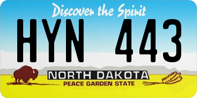 ND license plate HYN443