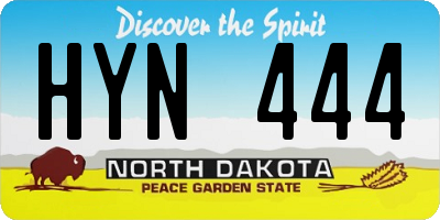 ND license plate HYN444
