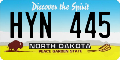 ND license plate HYN445