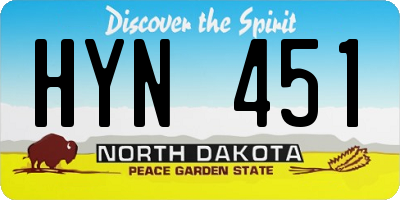 ND license plate HYN451