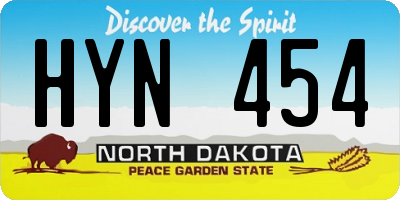 ND license plate HYN454