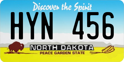 ND license plate HYN456