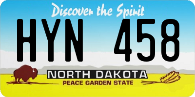 ND license plate HYN458