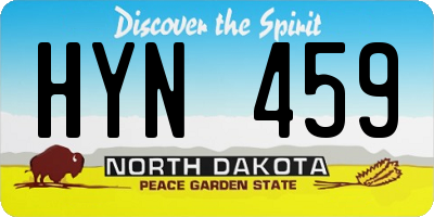 ND license plate HYN459