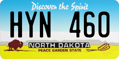 ND license plate HYN460