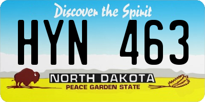 ND license plate HYN463